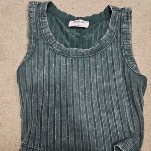 Zenana Ribbed Semi-Cropped Tank – Forest Green, Small